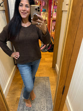 Lightweight Relaxed Knit Sweater Top- Taupe or Brown