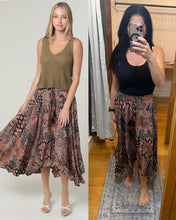 Hanky Hem Printed Maxi Skirt - Black