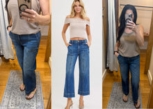 Risen High Rise Crop Straight Front Seam Detailed Jeans