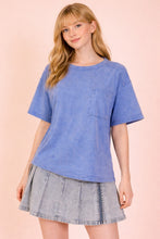 Mineral Washed Knit Top With Pocket - Assorted Colors