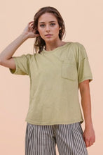 Mineral Washed Knit Top With Pocket - Assorted Colors