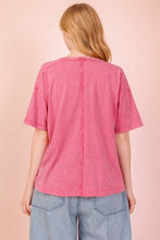 Mineral Washed Knit Top With Pocket - Assorted Colors