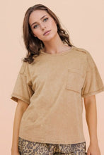 Mineral Washed Knit Top With Pocket - Assorted Colors