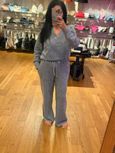 Washed High Waist Drawstring Lounge Pants - Charcoal Or Indigo Blue