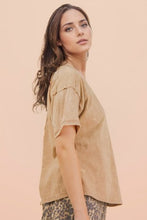 Mineral Washed Knit Top With Pocket - Assorted Colors