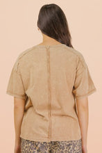 Mineral Washed Knit Top With Pocket - Assorted Colors