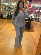Washed High Waist Drawstring Lounge Pants - Charcoal Or Indigo Blue