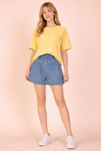 Mineral Washed Knit Top With Pocket - Assorted Colors