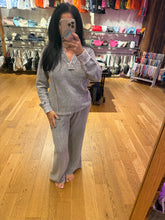 Washed High Waist Drawstring Lounge Pants - Charcoal Or Indigo Blue