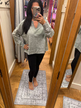 Washed Exposed Seam Long Sleeve Knit Top - Moss