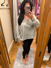 Washed Exposed Seam Long Sleeve Knit Top - Moss