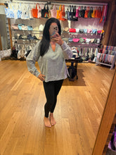 Washed Exposed Seam Long Sleeve Knit Top - Moss