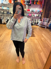 Washed Exposed Seam Long Sleeve Knit Top - Moss