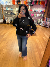 Cutesy Bow Sweater Top - Black