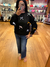 Cutesy Bow Sweater Top - Black
