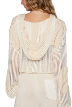 POL Open knit button down pocket hooded shirt top - Assorted Colors
