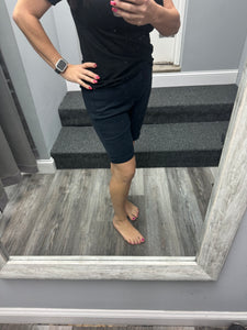 JUDY BLUE HIGH WAIST NAVY GARMENT DYED TUMMY CONTROL BERMUDA SHORTS