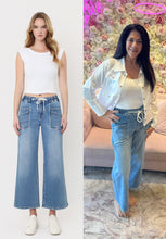 VERVET by Flying Monkey High Rise Drawstring Waistband Wide Leg Jeans - Reassure