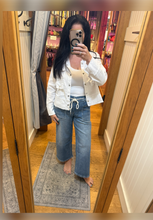 VERVET by Flying Monkey High Rise Drawstring Waistband Wide Leg Jeans - Reassure