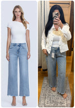 VERVET by Flying Monkey Mid Rise Frayed Hem Ankle Wide Leg Jeans