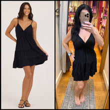 Ocean Drive Rib Knit Twist Front Dress - Black