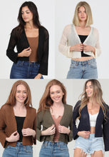 Light Weight Open Knit Cardigan Sweater - Assorted Colors