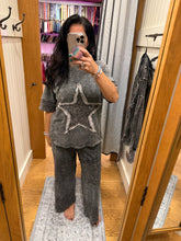 Mineral washed Leopard Asymmetrical Tier Pants - Ashed Black