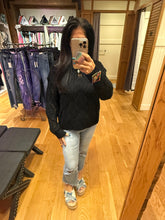 Long Sleeve Loose Fit Knit Sweater Top - Black