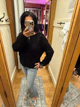 Long Sleeve Loose Fit Knit Sweater Top - Black