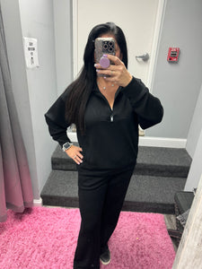 MODAL POLY SPAN QUARTER ZIP FUNNEL NECK PULLOVER - ASSORTED COLORS