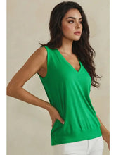 Luxeair Ribbed Relaxed V-Neck Tank Top- Assorted Colors