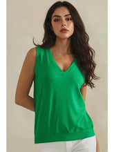Luxeair Ribbed Relaxed V-Neck Tank Top- Assorted Colors