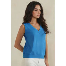 Luxeair Ribbed Relaxed V-Neck Tank Top- Assorted Colors