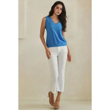 Luxeair Ribbed Relaxed V-Neck Tank Top- Assorted Colors