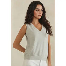 Luxeair Ribbed Relaxed V-Neck Tank Top- Assorted Colors