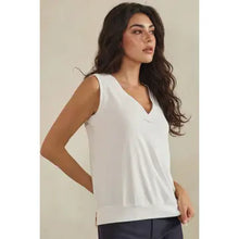Luxeair Ribbed Relaxed V-Neck Tank Top- Assorted Colors