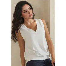 Luxeair Ribbed Relaxed V-Neck Tank Top- Assorted Colors