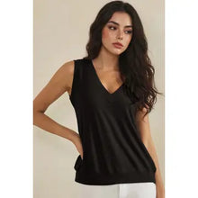 Luxeair Ribbed Relaxed V-Neck Tank Top- Assorted Colors