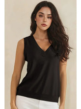 Luxeair Ribbed Relaxed V-Neck Tank Top- Assorted Colors