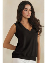 Luxeair Ribbed Relaxed V-Neck Tank Top- Assorted Colors