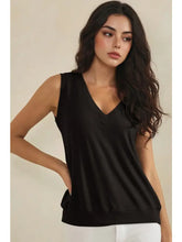 Luxeair Ribbed Relaxed V-Neck Tank Top- Assorted Colors