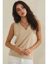 Luxeair Ribbed Relaxed V-Neck Tank Top- Assorted Colors