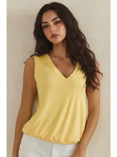 Luxeair Ribbed Relaxed V-Neck Tank Top- Assorted Colors