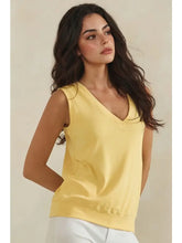 Luxeair Ribbed Relaxed V-Neck Tank Top- Assorted Colors