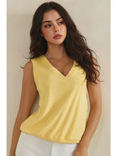 Luxeair Ribbed Relaxed V-Neck Tank Top- Assorted Colors