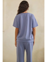 Sofie Soft Modal Short Sleeve Top and Cropped Pant Set - Black or Light Denim
