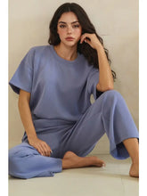 Sofie Soft Modal Short Sleeve Top and Cropped Pant Set - Black or Light Denim