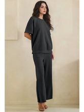 Sofie Soft Modal Short Sleeve Top and Cropped Pant Set - Black or Light Denim