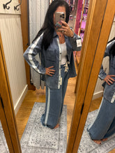 Vintage Havana Washed Denim W/ Ivory Tencel Shirt W/ Contrast Taping