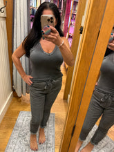 Rhinestone Stretch Pants - Dark Grey or Taupe